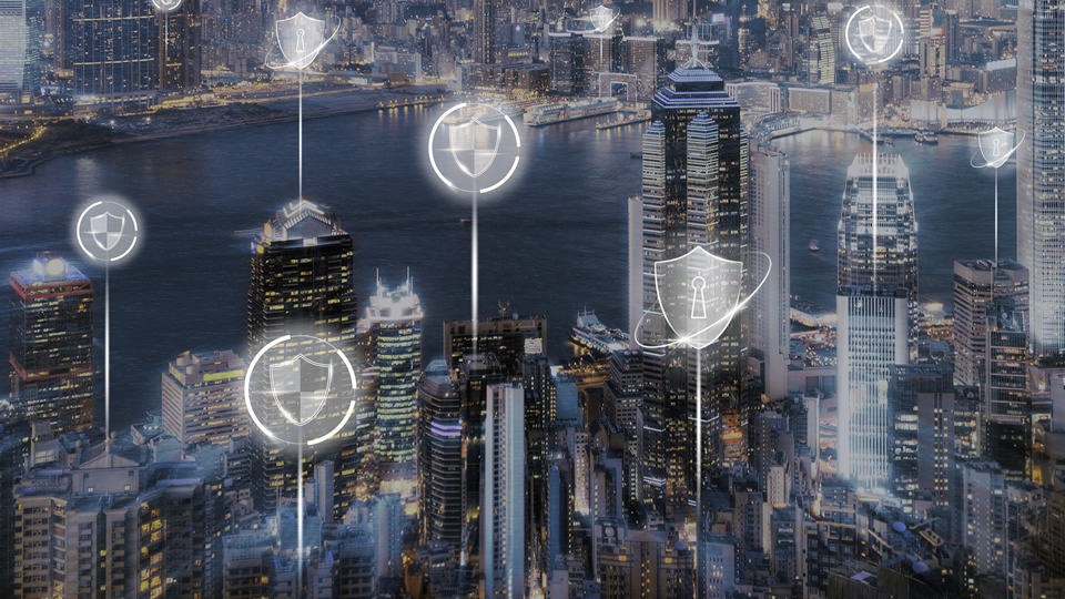 smart city security digital background