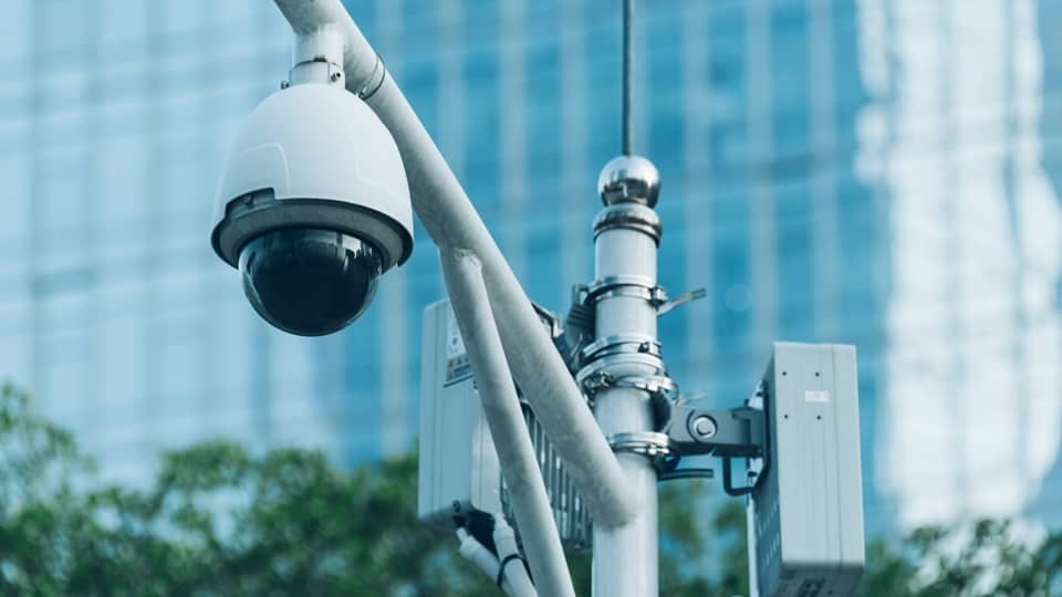 surveillance cameras in city