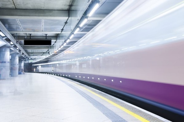 subway train at speed