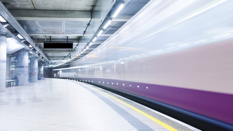 subway train at speed