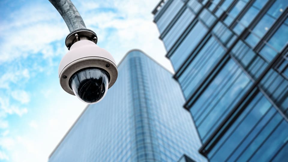 surveillance camera in city