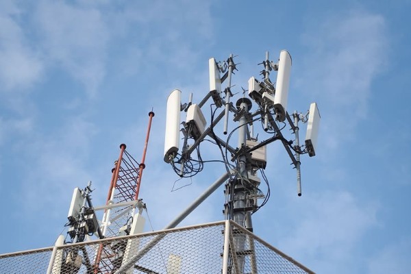communications tower against the sky