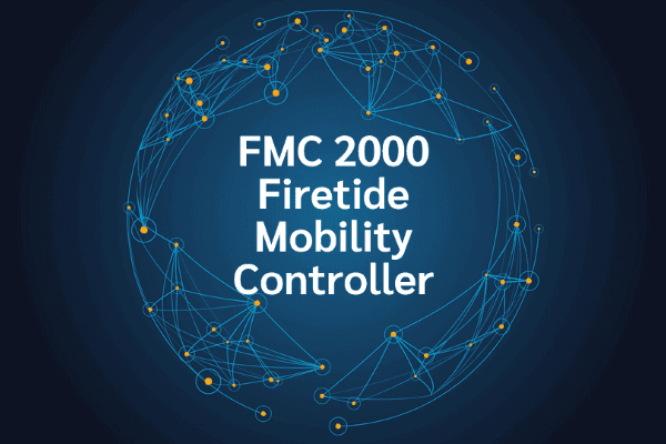 product name on an abstract blue and yellow background