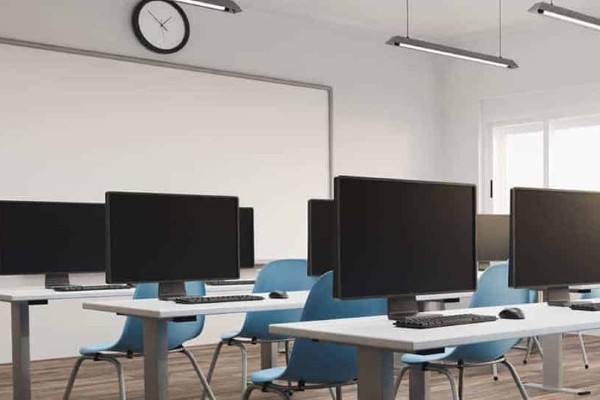 training room set up with computers